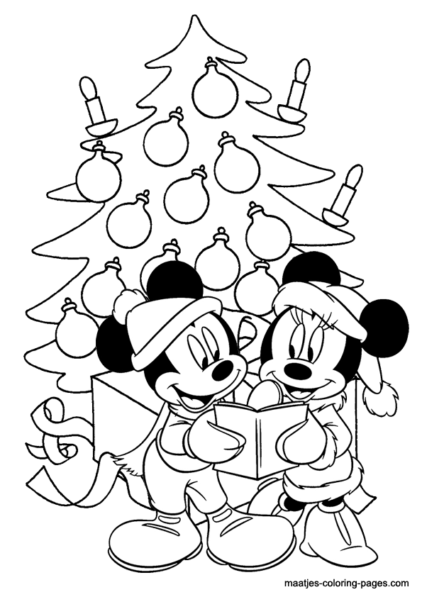 Minnie Mouse Christmas Coloring Pages