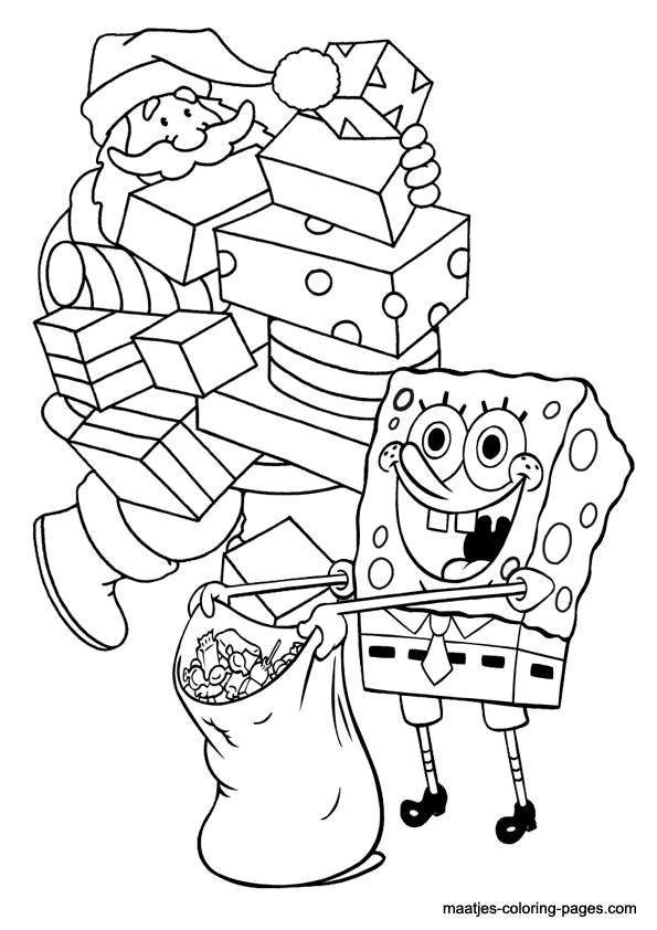 SpongeBob SquarePants Christmas coloring pages