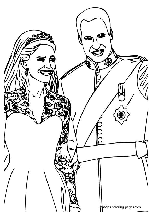 Kate and William Royal Wedding coloring pages