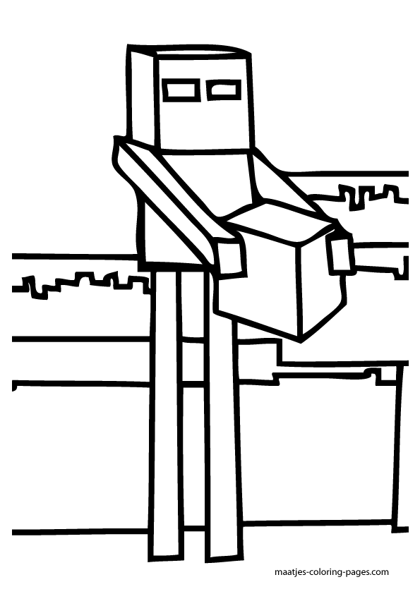 coloring pages minecraft enderman coloring
