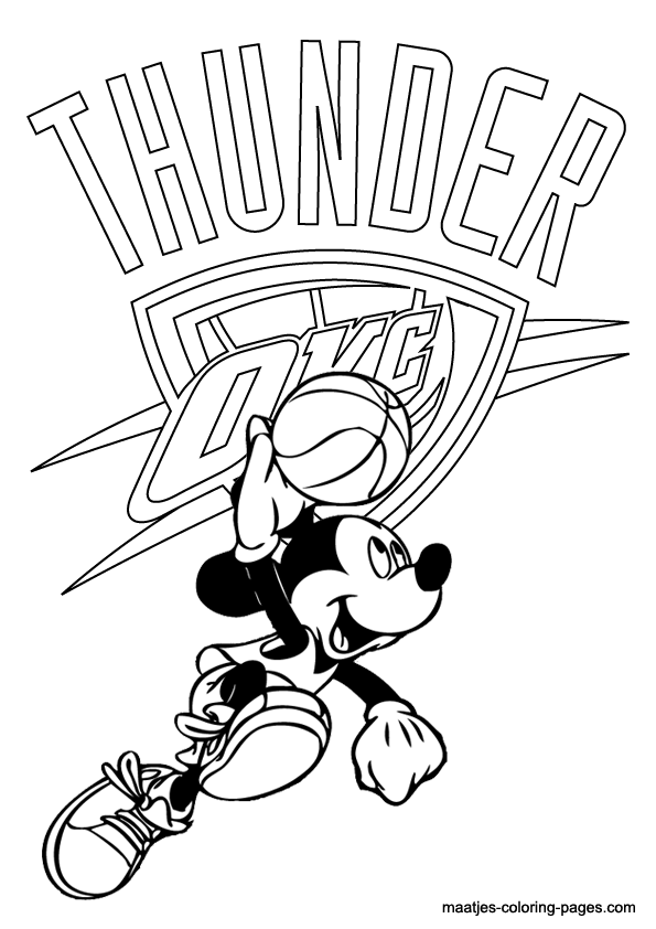 Oklahoma City Thunder NBA coloring pages