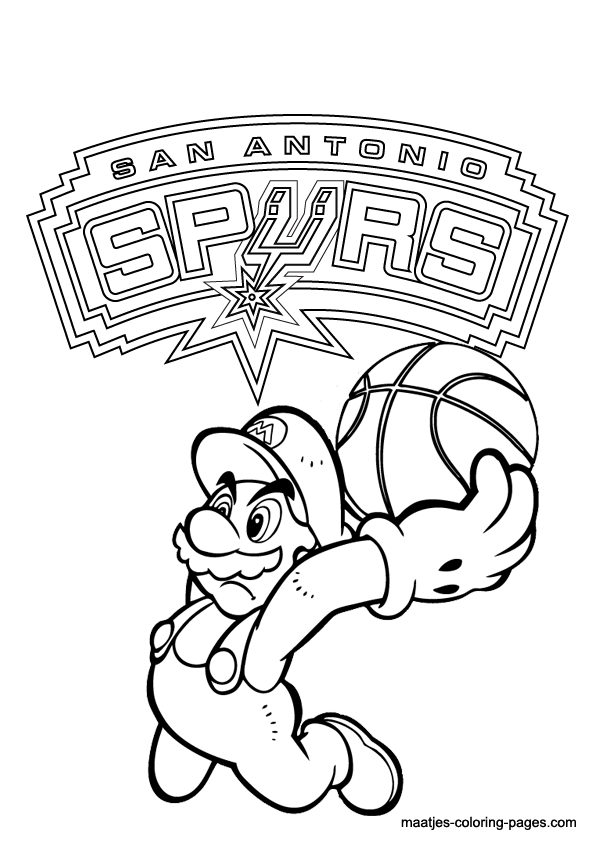 San Antonio Spurs NBA coloring pages