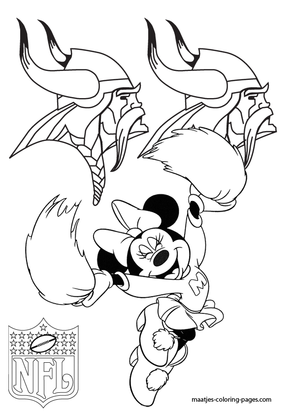 Minnesota Vikings Minnie Mouse Cheerleader Coloring Pages
