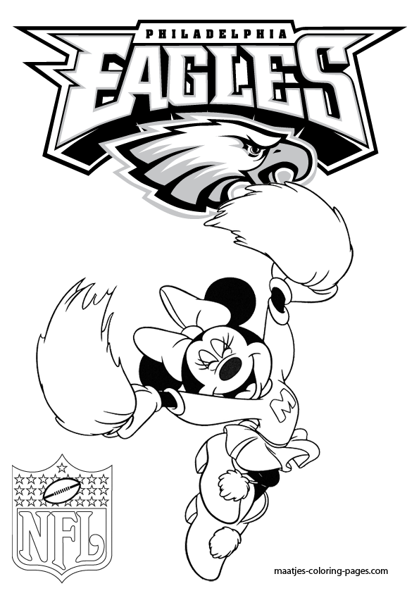 Philadelphia Eagles Minnie Mouse Cheerleader Coloring Pages