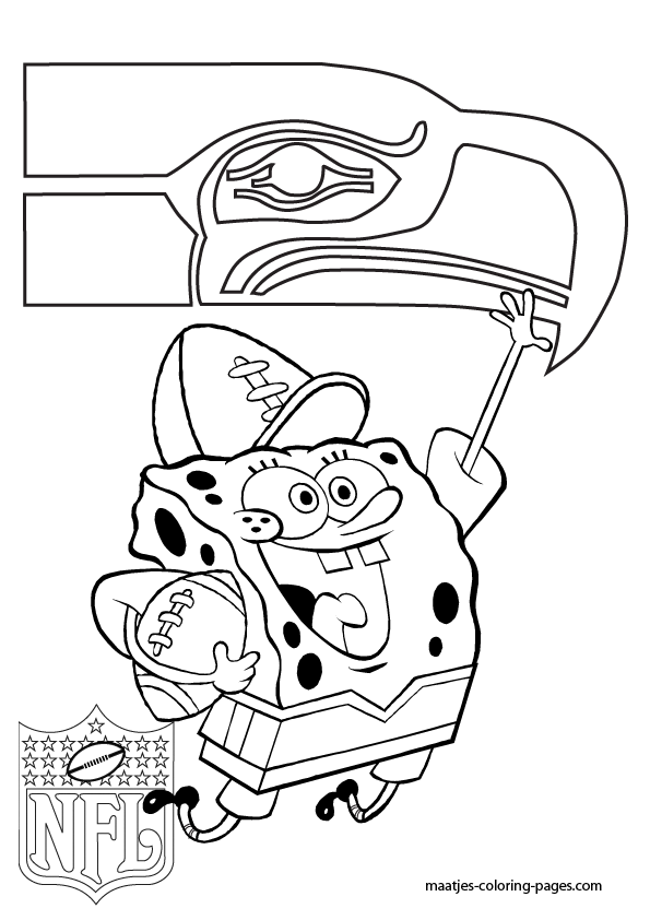 Seattle Seahawks - Spongebob - Coloring Pages
