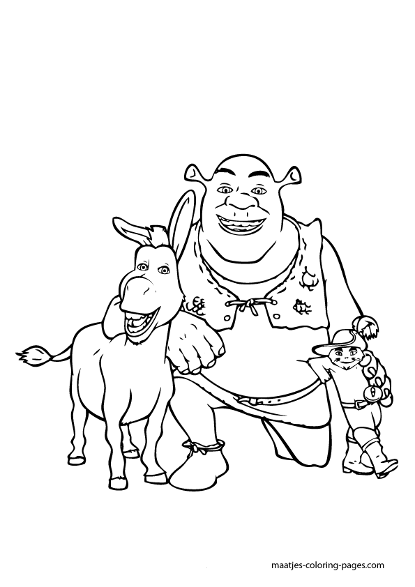 shrek donkey coloring page