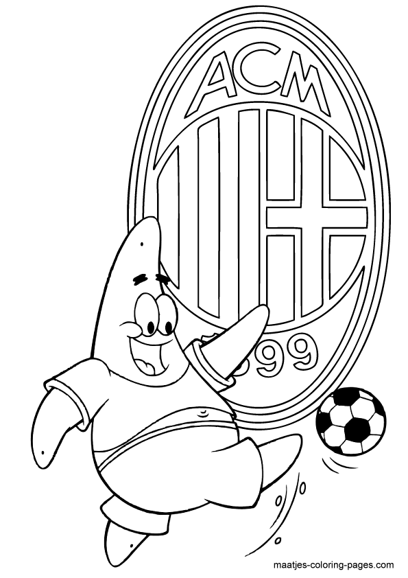 AC Milan and Patrick Star coloring pages