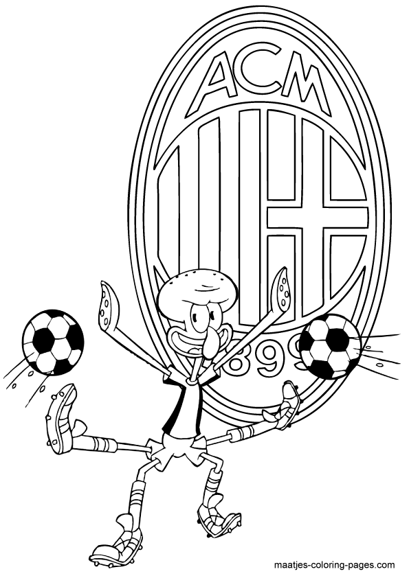 AC Milan and Squidward coloring pages
