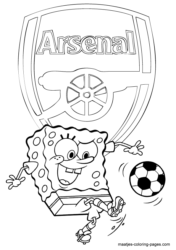 Arsenal and Spongebob coloring pages