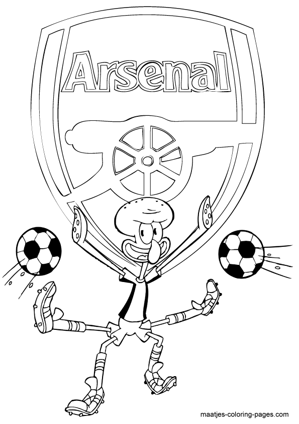 Arsenal and Squidward coloring pages