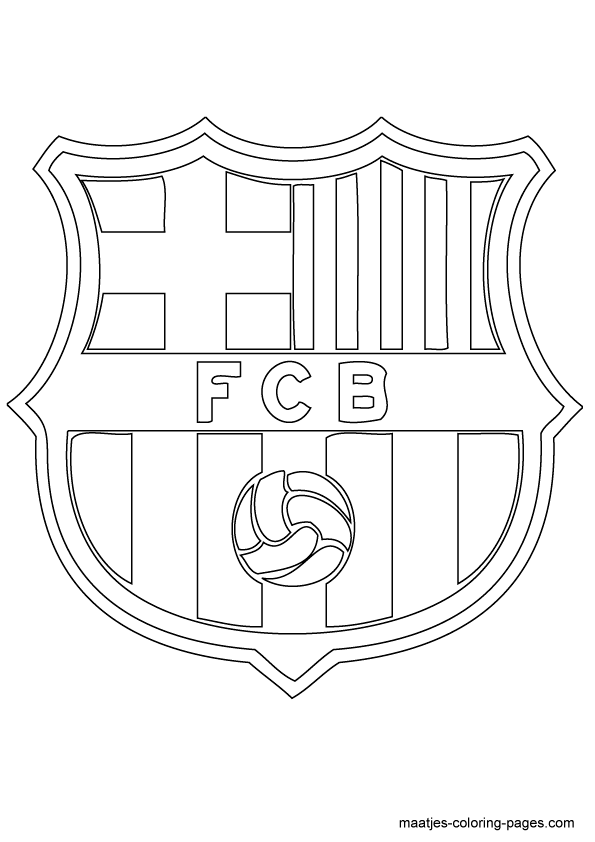 FC Barcelona soccer club logo coloring page