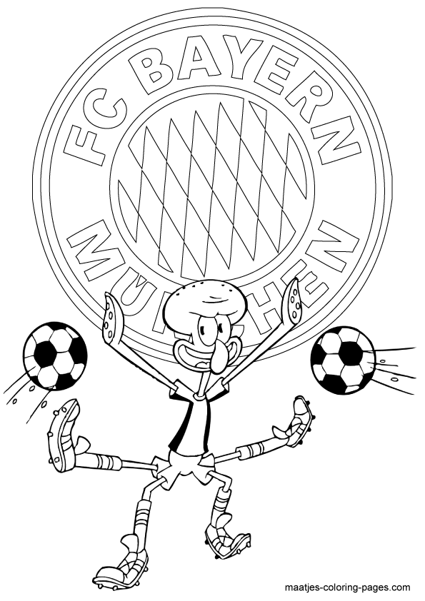 FC Bayern Munich and Squidward coloring pages