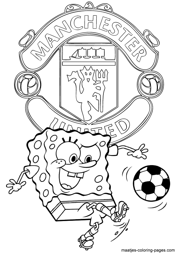 Manchester United SpongeBob SquarePants playing soccer