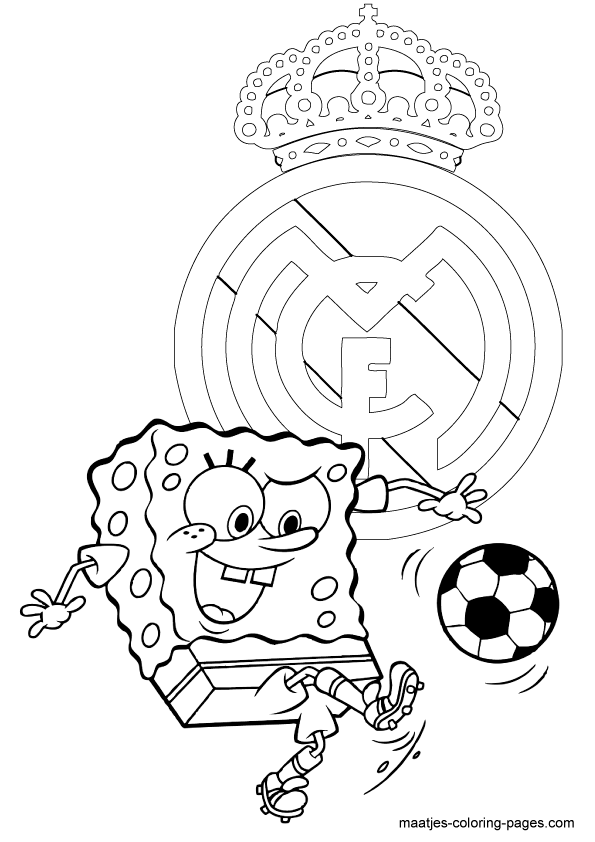 Real Madrid and Spongebob coloring pages