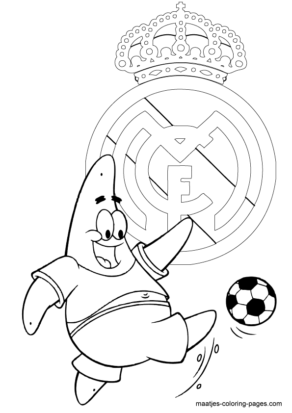 Real Madrid Patrick Star playing soccer