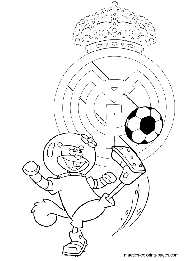 Real Madrid Sandy Cheeks playing soccer