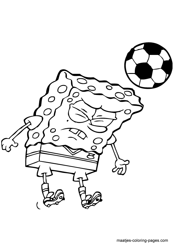 SpongeBob SquarePants coloring pages - Playing soccer