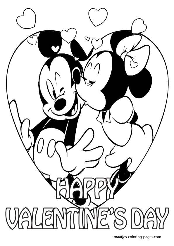 Mickey Mouse Valentines Day Coloring Pages