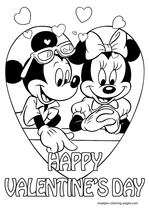 Mickey Mouse Valentines Day Coloring Pages For Kids