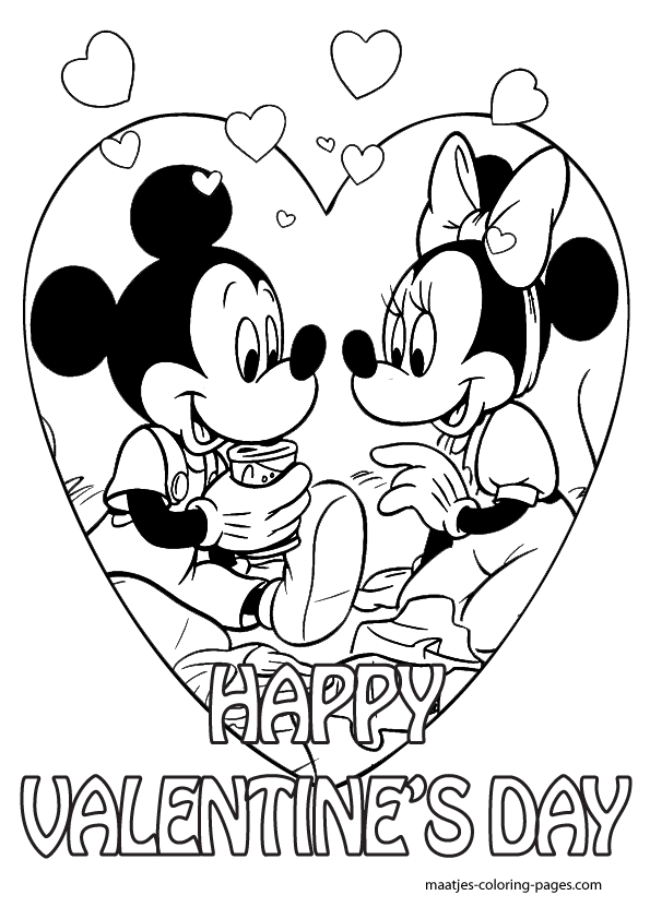 Mickey Mouse Valentines Day Coloring Pages