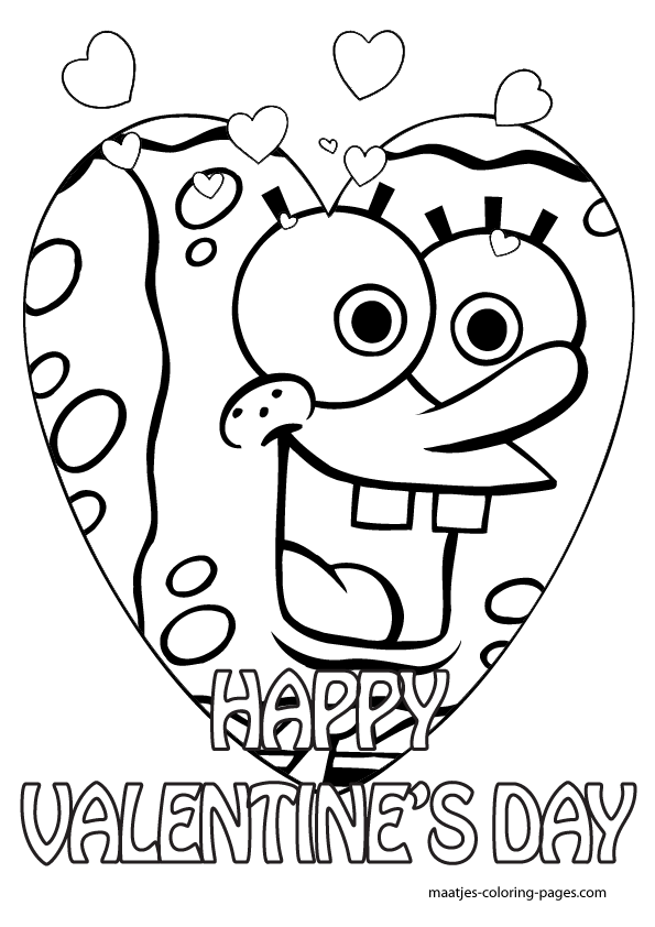 Spongebob Valentines Day Coloring Pages For Kids