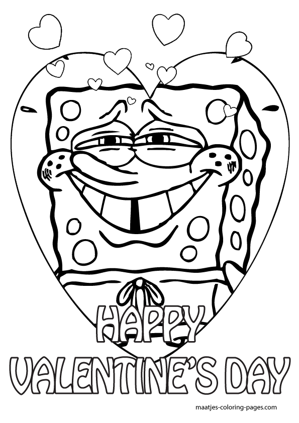 Spongebob Valentines Day Coloring Pages
