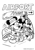 Mickey Mouse and Minnie Mouse on the airport