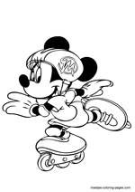 Mickey Mouse rollerblading