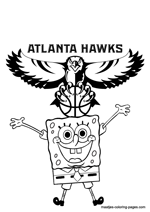 Atlanta Hawks Spongebob coloring pages