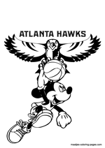 Atlanta Hawks Mickey Mouse coloring pages
