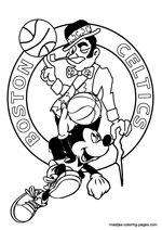 Boston Celtics Mickey Mouse coloring pages