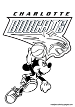 Charlotte Bobcats Mickey Mouse coloring pages