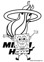Miami Heat Spongebob coloring pages