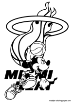 Miami Heat Mickey Mouse coloring pages