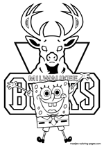 Milwaukee Bucks Spongebob coloring pages