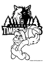 Minnesota Timberwolves Super Mario coloring pages