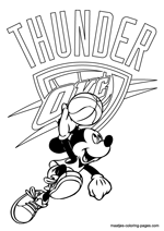 Oklahoma City Thunder Mickey Mouse coloring pages