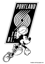 Portland Trail Blazers Mickey Mouse coloring pages