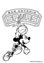 San Antonio Spurs Mickey Mouse coloring pages
