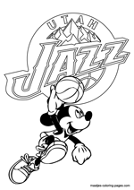 Utah Jazz Mickey Mouse coloring pages