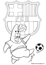 FC Barcelona and Patrick Star coloring pages