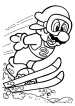 Super Mario skiing