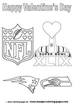 Superbowl Valentine's Day coloring pages
